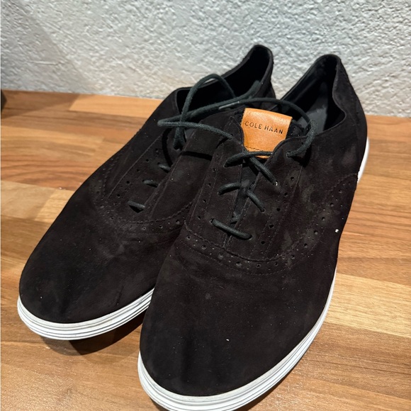 Women’s Cole Haan Grand Os Oxford Black Suede Shoes size 11 - Picture 2 of 6